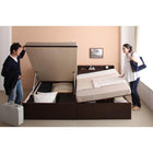 ベッド セミシングル ベッド 跳ね上げ 収納 薄型スタンダードボンネルコイル 横開き 深さラージ お客様組立