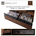 テレビボード 3点セット(テレビボード+キャビネット×2) 木扉&ガラス扉 ミドルタイプ