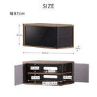 ハーフコーナーテレビボード 幅115 角度調節可能 隠しキャスター付き