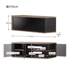 ハーフコーナーテレビボード 幅115 角度調節可能 隠しキャスター付き