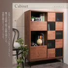 リビングボード 幅140 ウォルナット調 引き戸リビング収納