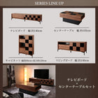 キャビネット ウォルナット調 引き戸リビング収納