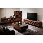 キャビネット ウォルナット調 引き戸リビング収納