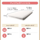 コンパクトマットレス 三つ折り薄型ポケットコイル シングル ショート丈 厚さ7cm