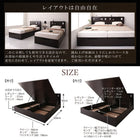 ガス式 ベッド 収納 跳ね上げ クイーン SS×2 薄型スタンダードボンネルコイル 縦開き 深さラージ お客様組立