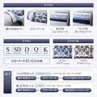 布団カバーセット ベッド用 ダブル4点セット 綿100% リゾート カバーリング (ピローケースx 2 掛布団カバー, ボックスシーツ)