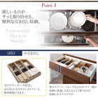 ワイドキッチンカウンター 幅180 開梱設置付き 4段引き出し 天然木