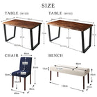 ダイニング 4点セット(テーブル+チェア2脚+ベンチ1脚) W150 耳付きウォールナット 無垢材