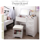 ドレッサー・スツールセット シンプル ガーリー 収納家具