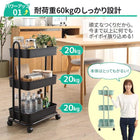 キッチンワゴン 収納ボックス ランドセルラック おもちゃ箱 おむつ オムツ入れ 取手付き キャスター付き おもちゃ収納 北欧 マルチ三段ワゴン 隙間収納