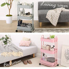 キッチンワゴン 収納ボックス ランドセルラック おもちゃ箱 おむつ オムツ入れ 取手付き キャスター付き おもちゃ収納 北欧 マルチ三段ワゴン 隙間収納