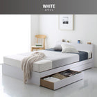 収納 ベッド ベットフレームのみ マットレス無し セミダブル 棚 コンセント付き 引き出し 2杯