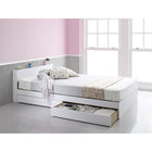 収納 ベッド プレミアムボンネルコイルマットレス付き シングル 棚 コンセント付き 引き出し 2杯