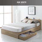 収納 ベッド プレミアムボンネルコイルマットレス付き セミダブル 棚 コンセント付き 引き出し 2杯