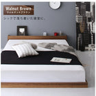 フロア ロー ベッド プレミアムボンネルコイルマットレス付き セミダブル 棚 コンセント付き