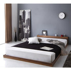 フロア ロー ベッド プレミアムポケットコイルマットレス付き シングル 棚 コンセント付き