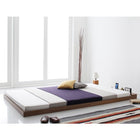 フロア ロー ベッド プレミアムボンネルコイルマットレス付き シングル 布団のように使える 棚 コンセント付き