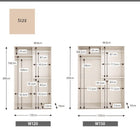 まるで造り付け ミラー付き ルーバー折れ戸式ワードローブ 幅120