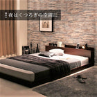 フロアベッド スタンダードポケットコイルマットレス付き セミダブル 棚・コンセント