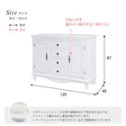 サイドボード 120×40×87cm ホワイト 組立設置付