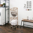 2段ランドリーラック(角型) 33×39×108cm ダークブラウン