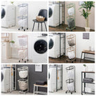 2段ランドリーラック(丸型) 34.5×39×108cm ダークブラウン