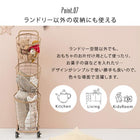 3段ランドリーラック(丸型) 34.5×39×124cm ダークブラウン