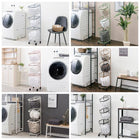 3段ランドリーラック(丸型) 34.5×39×124cm ダークブラウン