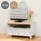 TV台 アンティークホワイト 74×34×40cm ホワイト