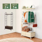 エレガントハンガーラック 引き出し2杯タイプ 75×35.5×172cm ブラウン