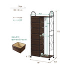 エレガントハンガーラック 引き出し7杯タイプ 80×35.5×172cm ブラウン