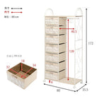 エレガントハンガーラック フリル付き引き出し7杯タイプ 80×35.5×172cm ピンク