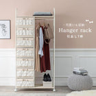 エレガントハンガーラック フリル付き引き出し7杯タイプ 80×35.5×172cm ピンク