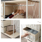 エレガントハンガーラック フリル付き引き出し7杯タイプ 80×35.5×172cm ピンク