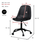 キャスター付き昇降チェア 丸型タイプ 55×66×84cm ブラック