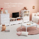 キャビネット クリスタル取っ手 60×33.5×91cm ホワイト