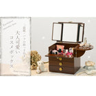 コスメボックス ローズ型取っ手 26×19×31cm ブラウン