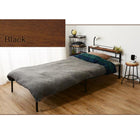 スチール製ベッド 宮棚付き シングル ブラック