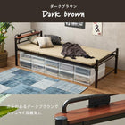 スチール製ロングベッド フレームのみ 宮棚付きタイプ シングル ホワイト