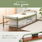 スチール製ロングベッド 敷布団付き 敷布団セット 宮棚付きタイプ シングル ダークブラウン