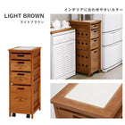 ストッカー 引き出し5段 ロゴあり 30×40×79cm ホワイトウォッシュ