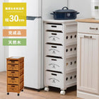 ストッカー 引き出し5段 ロゴあり 明るめ 30×40×79cm ホワイトウォッシュ