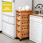 ストッカー 引き出し5段 ロゴなし 20×40×79cm ライトブラウン