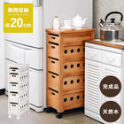 ストッカー 引き出し5段 ロゴなし 20×40×79cm ライトブラウン