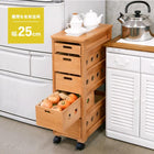 ストッカー 引き出し5段 ロゴなし 25×40×79cm ライトブラウン