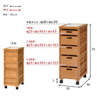 ストッカー 引き出し5段 ロゴなし 30×40×79cm ライトブラウン