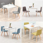 ダイニング3点セット チェア×2 75×75×72cm ナチュラル/ブルー