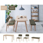 ダイニング4点セット コンパクトチェア 120×75×70cm ナチュラル/グレー