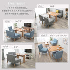 ダイニング4点セット 背もたれ付き 110×70×65cm ブルー