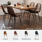 ダイニング5点セット アイアン脚/Bタイプ 140×80×72cm ブラック